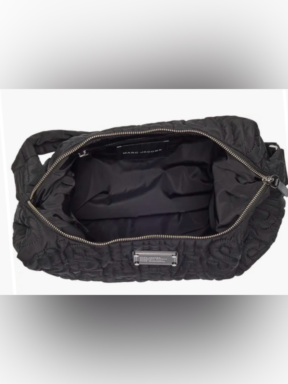 Marc Jacobs NWT Nylon Jumbled Logo Black Quilted Shoulder Bag - Picture 10 of 13